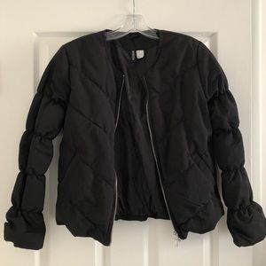 Black Divided Puffer Coat